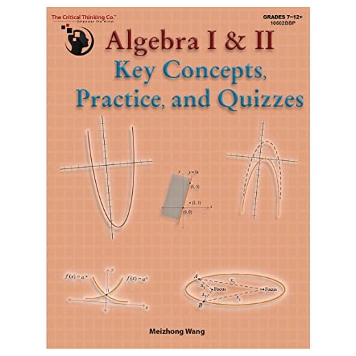 Algebra I & II Key Concepts, Practice, and Quizzes (Grades 7-12)