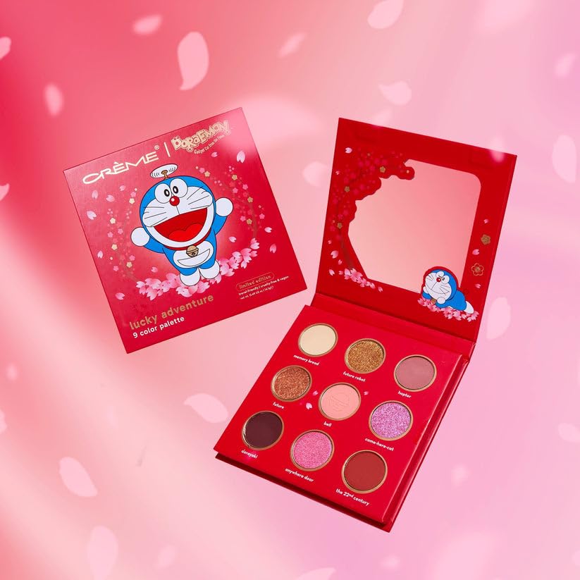 Miniatura 3 de The Crème Shop x Doraemon Lucky Adventure Paleta de sombras de ojos edición limitada, sin crueldad, apta para viajes, con 9 tonos de acabado