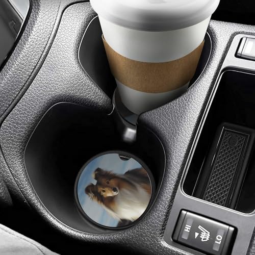 Posavasos para auto con diseño de perro Shetland, 2 unidades miniatura 6