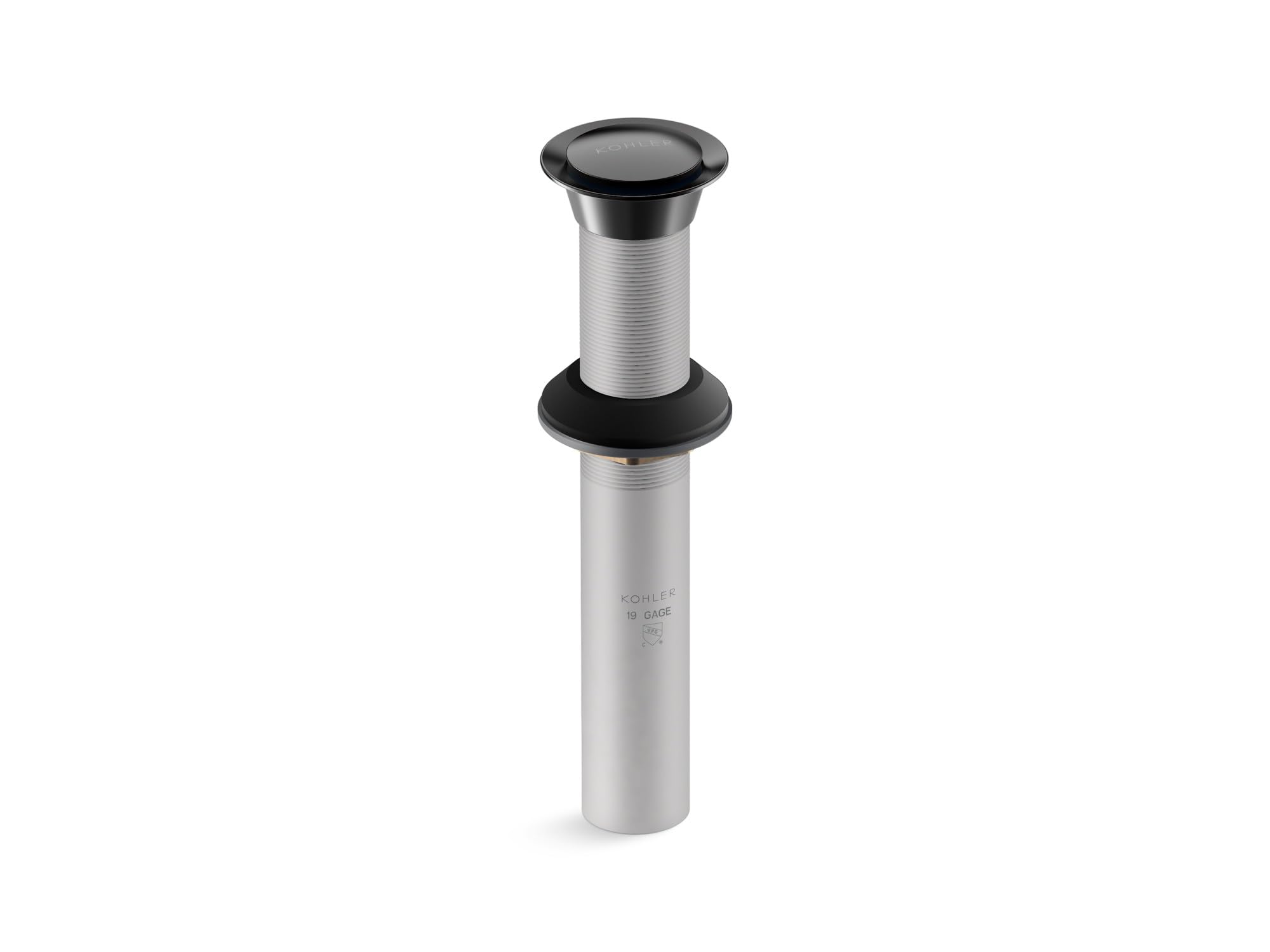 Kohler 33151-2BL K-33151-2BL Bathroom Sink clicker Drain Without Overflow, Blackened Bronze, Black