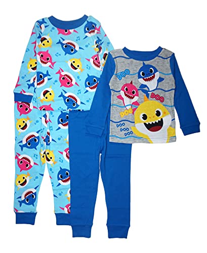 Komar Kids Boys Nickelodeon Baby Shark Cotton Pajamas 4pc Boys Baby Shark 2T