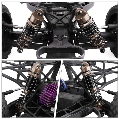 AllinRC 5862 Oil Shock Absorber RC Shocks Damper for Traxxas 1/10 Slash 2WD & 4x4 Nitro Rustler Stampede 4X4 VXL Hoss 4x4 Bandit (Gray Black)
