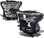 Pair of Smoked Housing Clear Corner Headlights Assembly Lamps Compatible with Ford F-150 13th Gen 15-17
