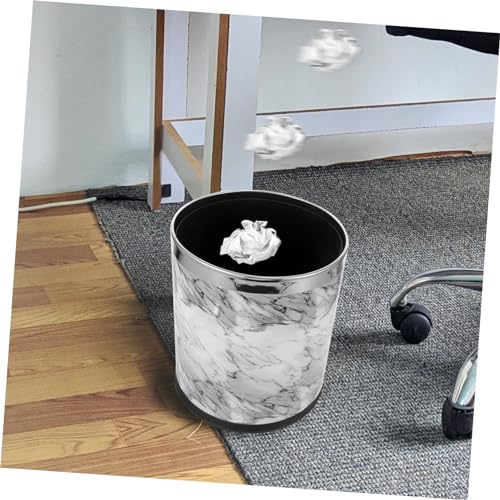 Caneca de basura estilo mármol Alipis rectangular miniatura 6