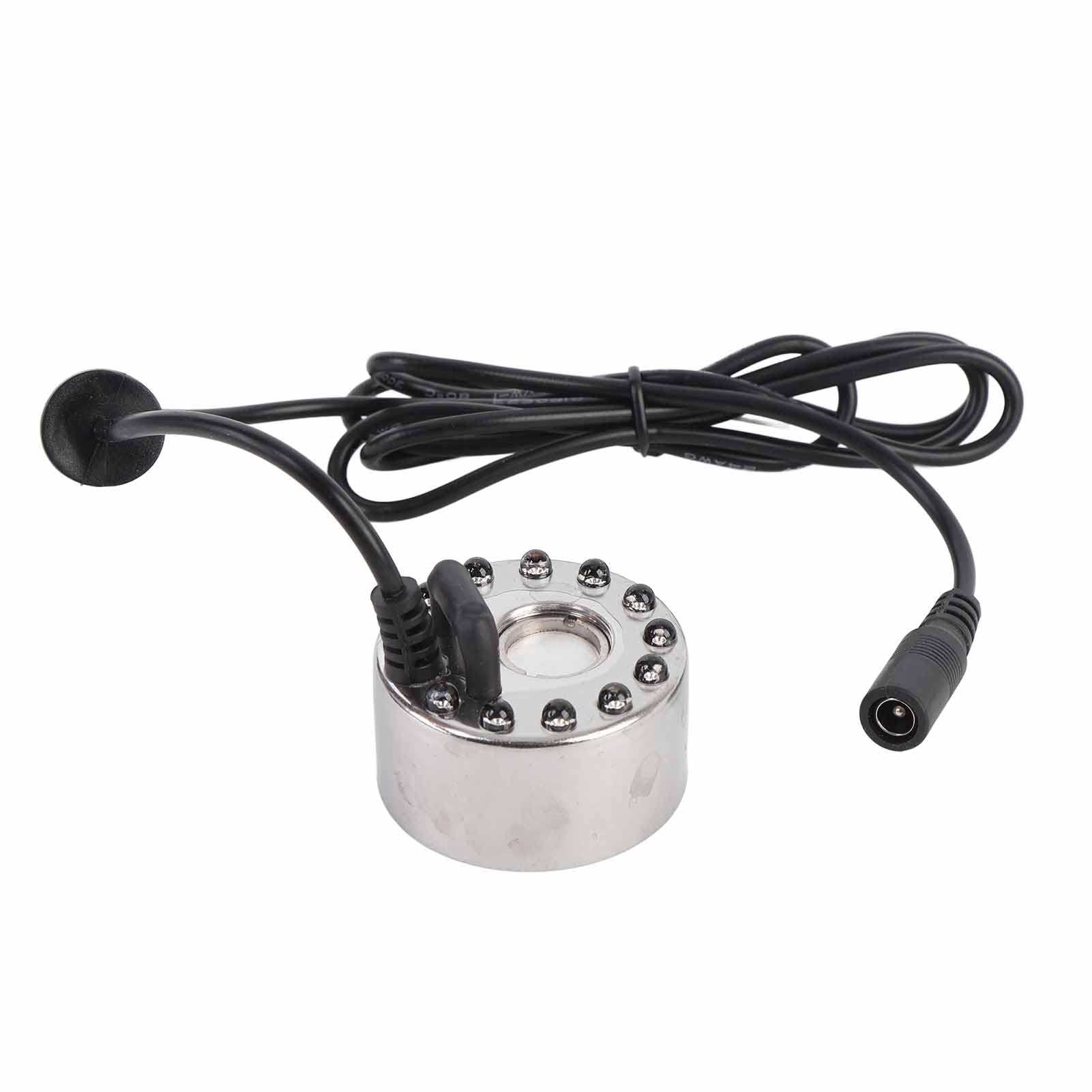 Mist Maker, LED Color Changing Fog Atomizer Humidifier, Mini Pond Fog Machine with 12 LED Lights, Indoor Water Fountain Mister Fogger for Pond, Rockery, Vase, Birdbath (US Plug)