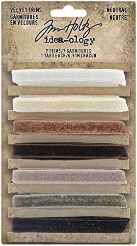 Tim Holtz Idea-Ology, Velvet Trims - Neutral, 94114,silver