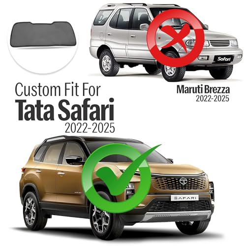 Image of Autofact Dicky Curtain for Tata Safari 2022-2025| Custom Fit Rear Windshield Sunshade | UV & Heat Protection | Foldable Mesh | Privacy & Cooling Car Accessory