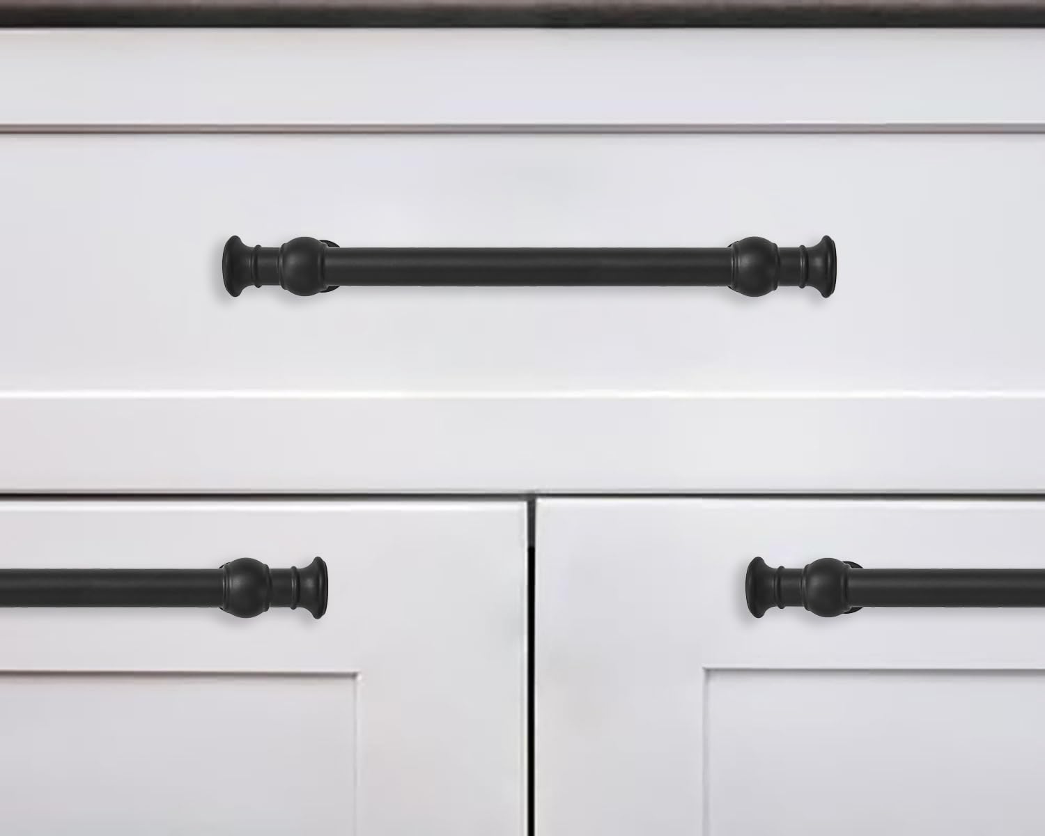 Schrankgriffe, 8,9 cm, Lochmitte, mattschwarz, robust, geeignet für Schränke, Kommoden, Küchen und Badezimmerschränke, 10 Stück