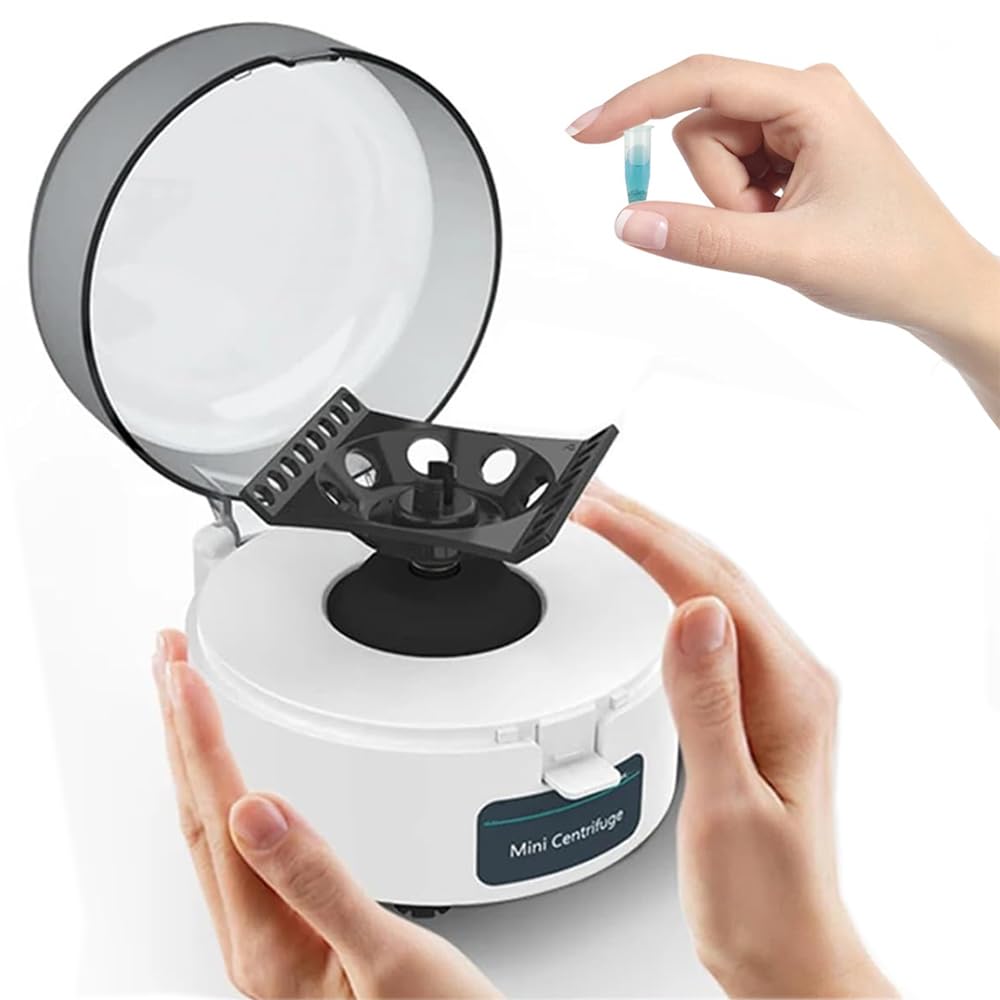 Mini centrífuga, microcentrífuga de laboratorio con rotor 2 en 1, velocidad máxima de 4000 RPM, para tubos de ensayo de 0,2/1,5/2 ml, solución de separación altamente eficiente, para biología, química