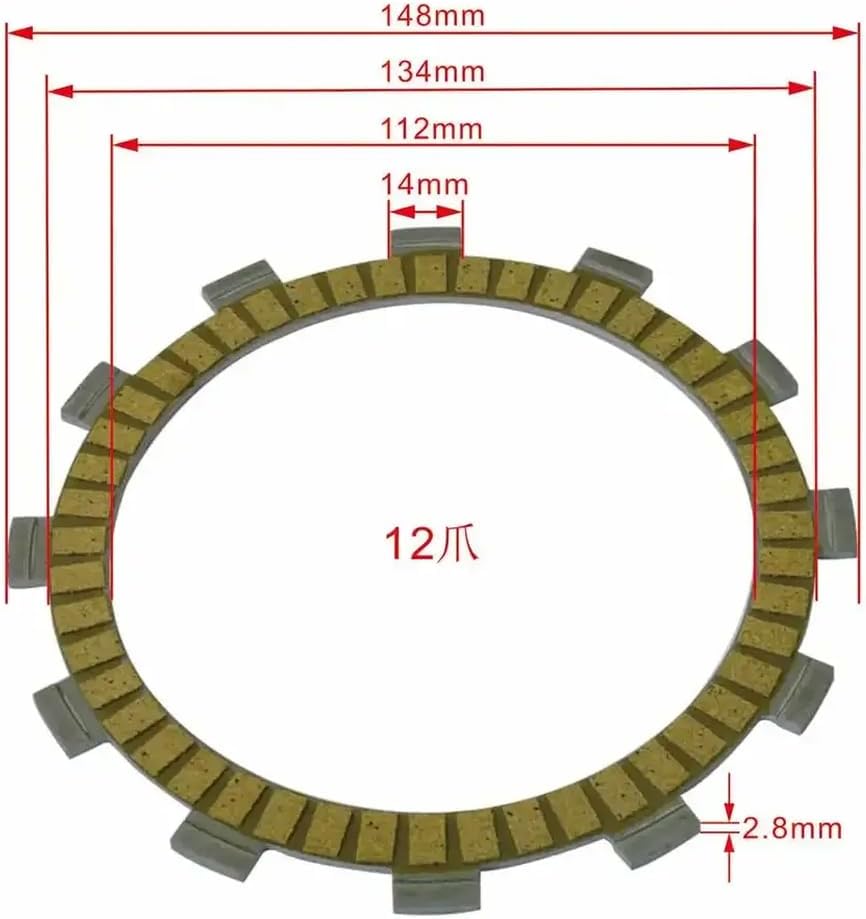 LOPOR 4+1 Pcs Motorcycle Fibrous Clutch Discs Plates Compatible With Automotive Motorcycle Parts XV250 2088 2090 Virago 250 2095 2007 V 2008 2015 2017 2018