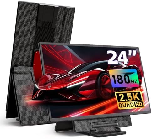 24" 2.5K 180Hz Portable Monitor - Laptop Screen Extender 112% sRG...