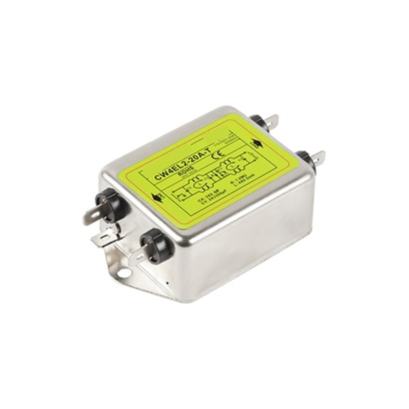 Filtro de potencia bipolar CW4EL2-20A-T de 220V con alta atenuación de ruido EMI