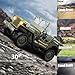 SNACKTANT RC Military Truck Rock Crawler, 1:10 4WD Off-Road Remote Control Military Jeep with Winch, Canvas & 2 Batteries, 2.4G All Terrain Army Climbing Vehicle with LED Lights, for Kids Adult