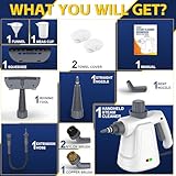 Steam Cleaner, Handheld Steam Cleaner for Home, 12 Accessories Multisurface Portable Steamer for Cleaning, 450ML Capacity Hand Steam Cleaner with Safety Lock for Bath, Kitchen, Floor, Window - Image 5