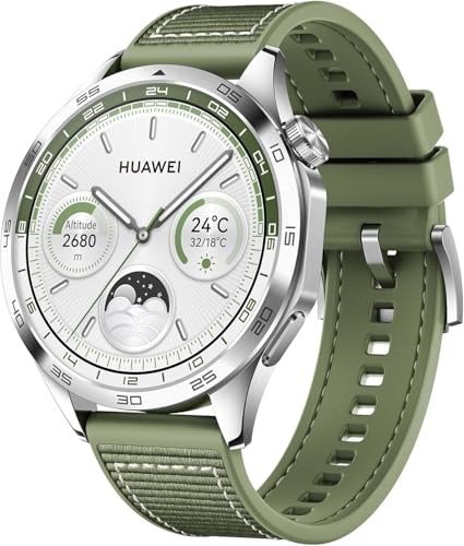 Huawei Watch GT 4 46mm Smartwatch, hasta 2 semanas de batería, iOS & Android, gestión de calorías, Seguimiento Profesional de la Salud, SpO2, GPS, versión española, Verde