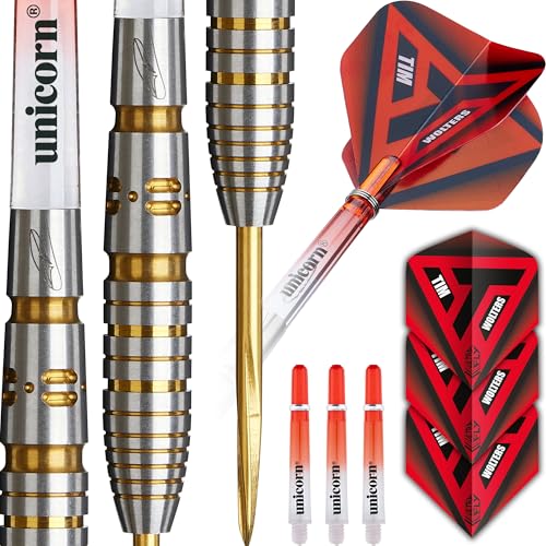 Fléchettes Unicorn Tim Wolters 24g en acier et ailettes Ultrafly