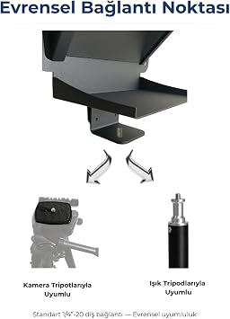 Pratic Teleprompter PRO Set – Telefon ve Kamera İçin Profesyonel Prompter, Bluetooth Kumanda ve Taşıma Çantası