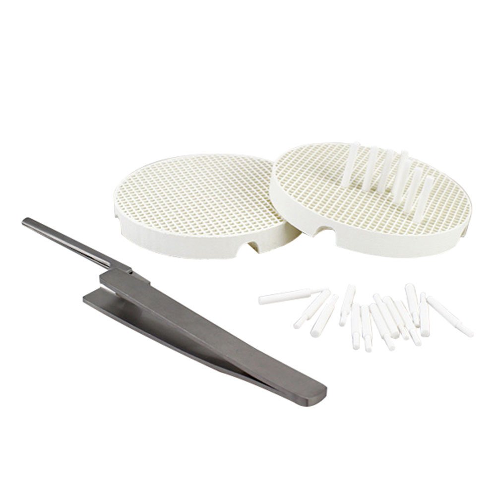 Earlywish 2 Dental Lab porcelaine céramique Plateaux de cuisson avec 20 broches + 1 Zircon Clips tenailles Pinces