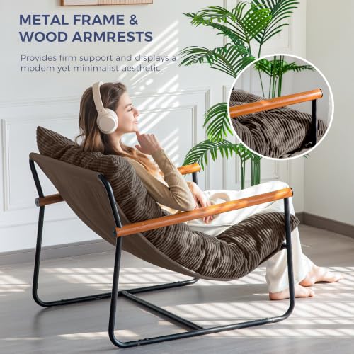 Image of MAXYOYO Modern Accent Chair, Comfy Living Room Chair with Metal Frame