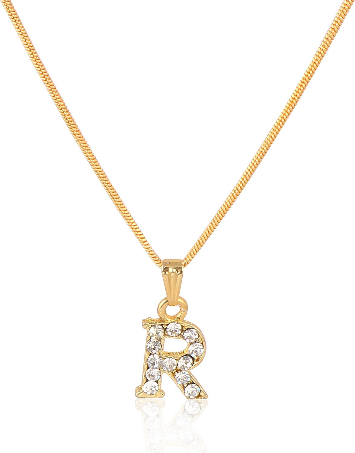 Stainless Steel Alphabet Gold Plated Initial Letter Pendant for Women and Girls |Certified & Authentic Neckpiece | Stylish & Fashionable Gift For Birthday Anniversary Valentine Occasions-image-35
