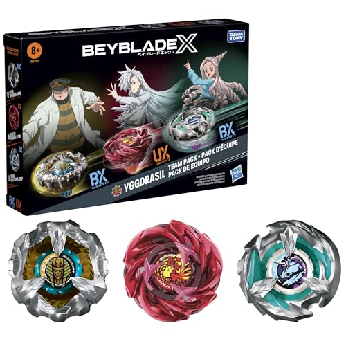 Beyblade X, Pack d'équipe Yggdrasil, inclut 3 toupies de compétition conçues par Takara Tomy, dès 8 Ans