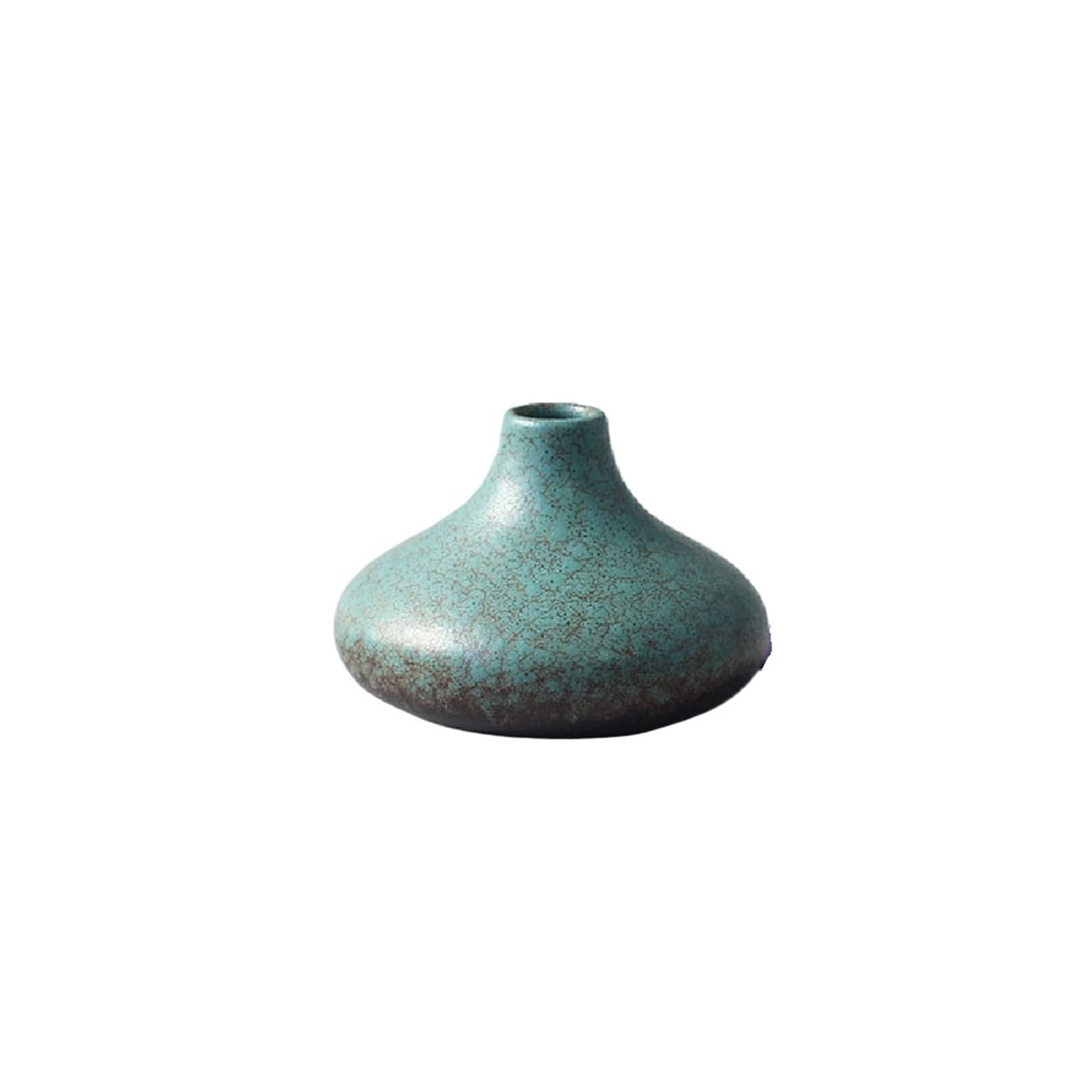 Geometric Vases Ceramic Small Flower Vase Home Decoration Crafts Tabletop Ornament Simplicity(Red)
