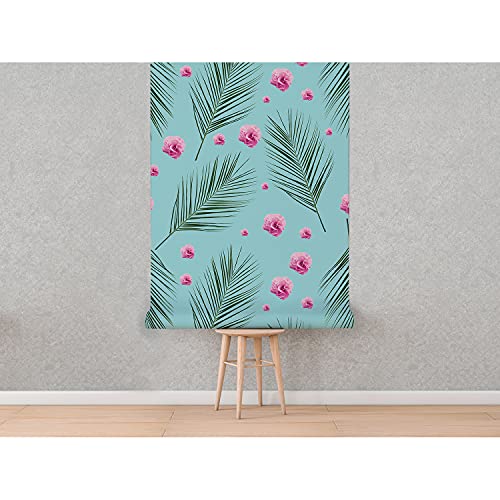 Papier peint fleurs hawaii floral mural intissé meuble chambre - 4