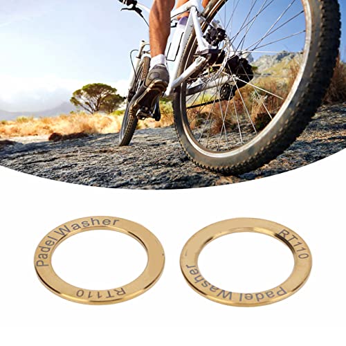 SUNGOOYUE 2Pcs Extended Bike Pedal Washers, Titanium Alloy Waterproof Rustproof Road Bike Pedal Extension Spacers(Gold) - Image 3