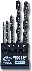 Kit 5 Brocas para Ferro e Metal em Aço Alta Resistência