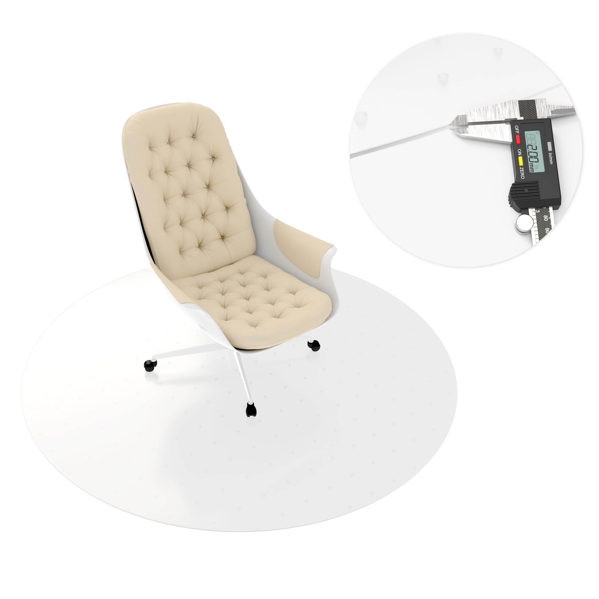Non-Slip Office Chair Mat for Carpet, 35 x35Inches Clear Plastic Desk Mat for Rolling Chairs, Waterproof and Oil-Resistant, Anti-Fatigue Mat for Standing Desk