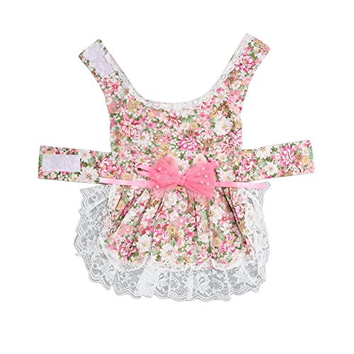 Vestido para Cachorro, Macio para a Pele Com Fecho de Velcro Rosa Cachorrinho Princesa Vestido de Re