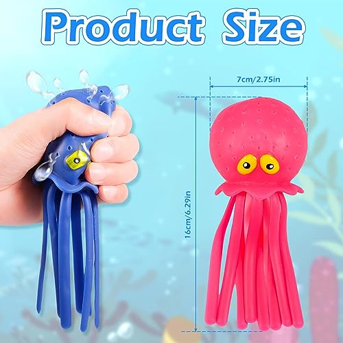 QYDKWK Set mit 4 Oktopus Wasserbomben, Gummi Badespielzeug für Kleinkinder, Sensorisches Stressabbau Poolspielzeug für Kinder, Sommer Partytütenfüller für Jungen und Mädchen 3+ Jahre