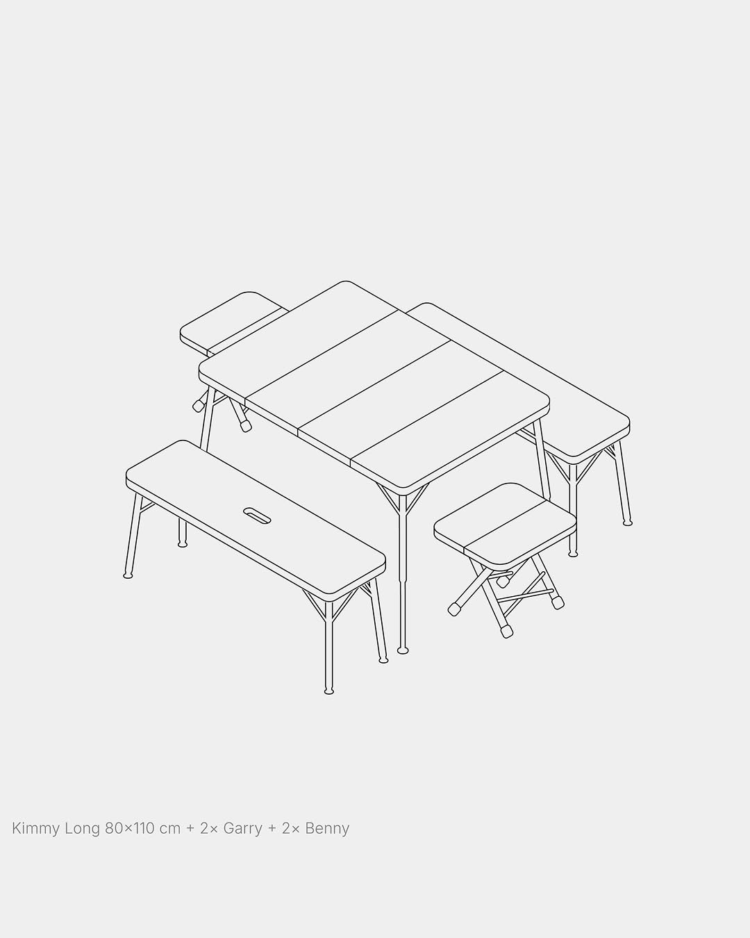 qeedo Garry Camping Hocker 2er-Set klappbar Bambus Sitzhocker Aluminiumgestell 110 kg belastbar 40 cm hoch