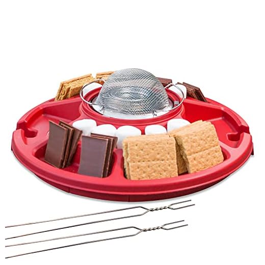 Sterno S'mores Maker Kit Smores Station - Tabletop Smores Maker for Indoor & Outdoor Use, Smores Kit with S'mores Heat Fuel - Tabletop Smores Kit for Kids & Adults - 5-Piece Smores Making Kit