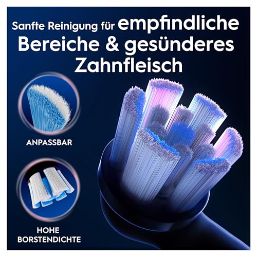 Oral-B iO Aufsteckbürsten Sanfte Reinigung, Schwarz, 4 Stück – Ansicht 4
