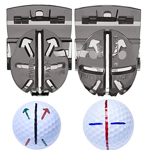 Cualfec 8 Pack Golf Ball Line Drawing Marker Golf Ball Liner Golf Ball Marking Tool Kit - 4 Golf Ball Marking Stencils and 4 Color Markers