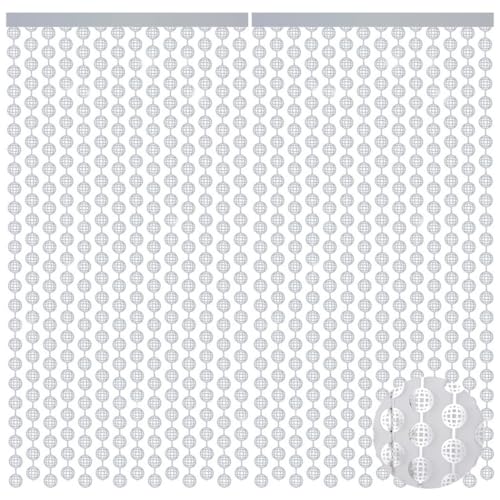 Confezione da 2 tende in lamina a forma di palla da discoteca 1.8 x 1.9 m autoadesive sfondi scintillanti frange per feste accessori per cabina fotografica