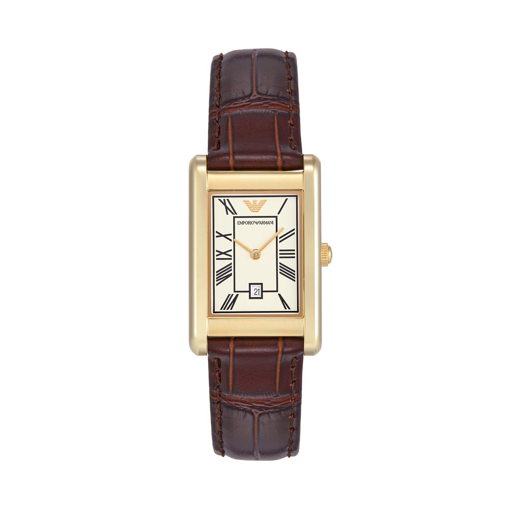Emporio Armani Men's Analog Quartz Watch with Leather Strap AR11665