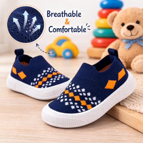 Image of Baby Choo Choo Shoes for Boys & Girls | Soft Slip-On Toddler Shoes with Whistle Heel | Breathable Knit Upper | PVC Sole | Ages 6 Months-3 Years