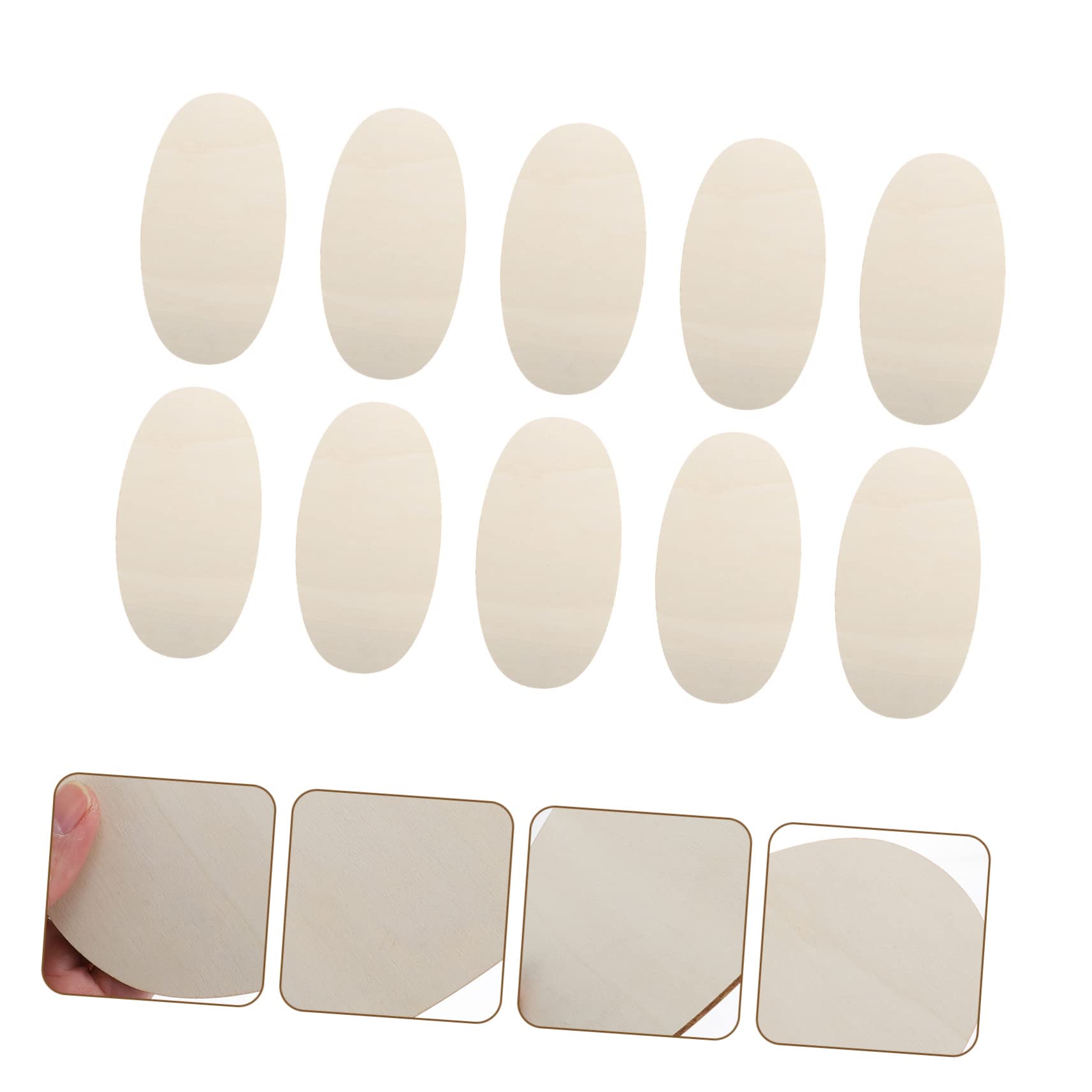 Anneome 10stücke Holzscheiben Anhänger Diy Handwerk Blanko Holz Scheiben Malerei Holz Chips Deko Anhänger Unvollendete Scheiben Heimwerker Zubehör
