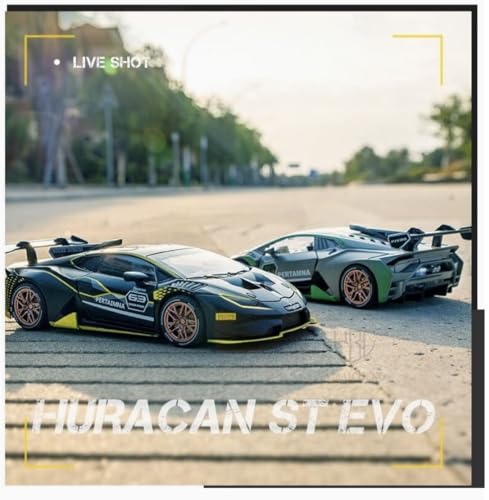 Image of 1:32 Huracan ST EVO Die-Cast Alloy Metal Sports Car Model with Openable Doors, Hood & Trunk, Pull Back Action, LED Lights & Sound Toy Car for Kids Boys Girls & Collectors