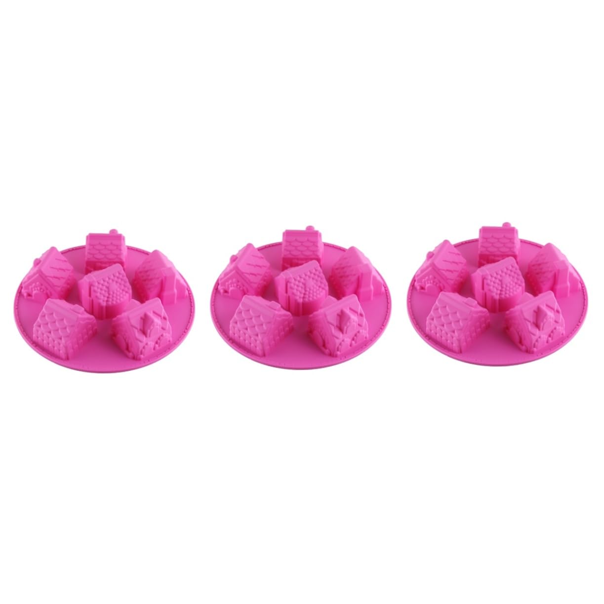 Abaodam 3pièces Moules Silicone Créatifs Pour Gâteaux Et De Formes De Maison Non-adhésives Pour Pâtisserie à Domicile Couleur Aléatoire
