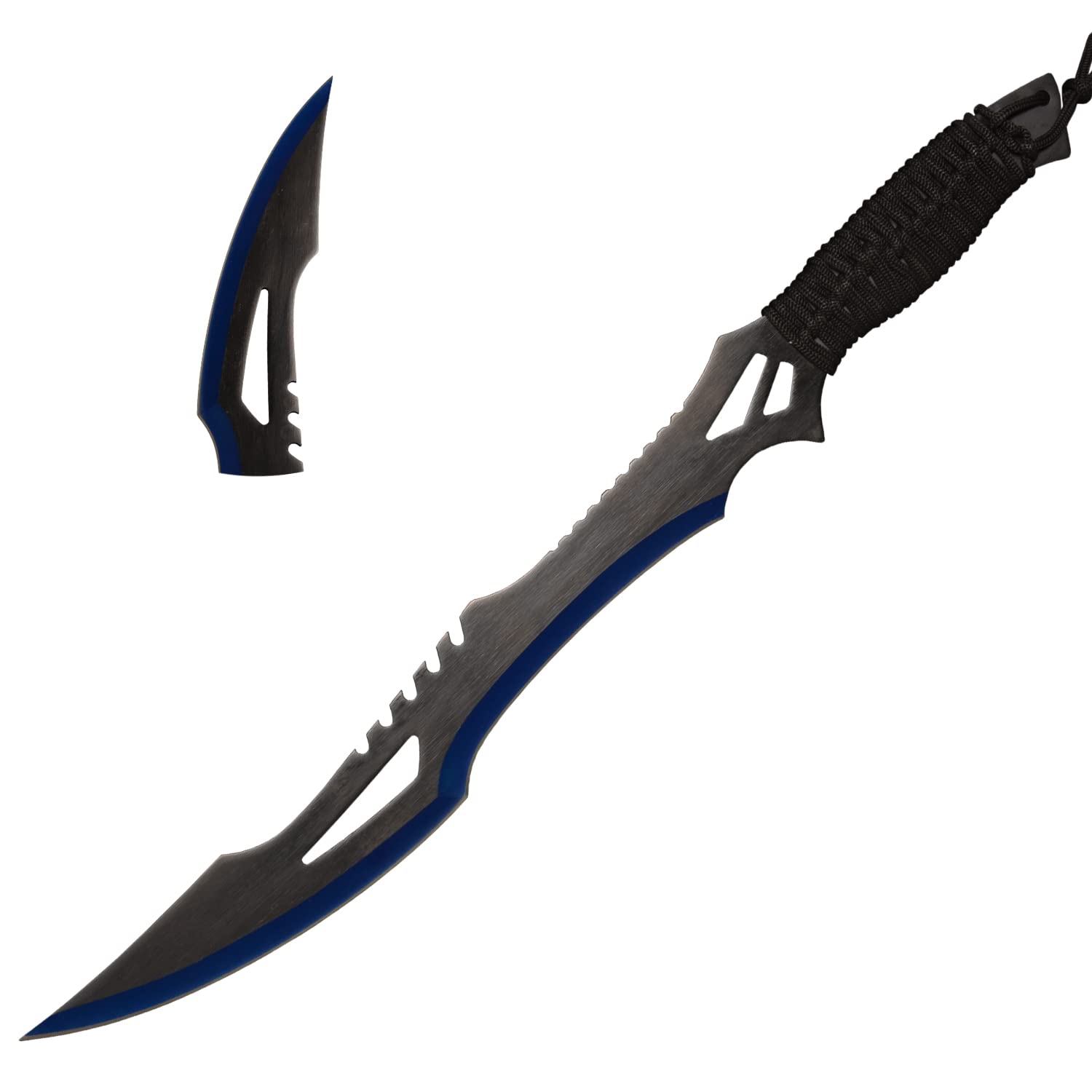 Machete with Nylon Sheath and Lanyard with Darts Jungle Hunter Machete for Outdoor Adventure Black