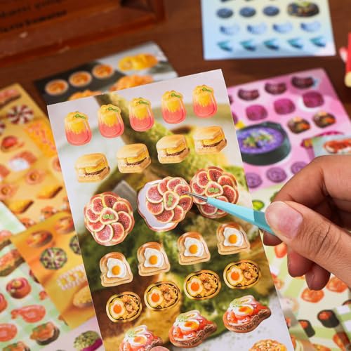 Image of Girl's Japanese Retro Sticker Book, Food and Daily Life Theme - 700+ Cute Old Showa Style Foodie Stickers, for DIY Scrapbooking Journaling Handbook Decoration