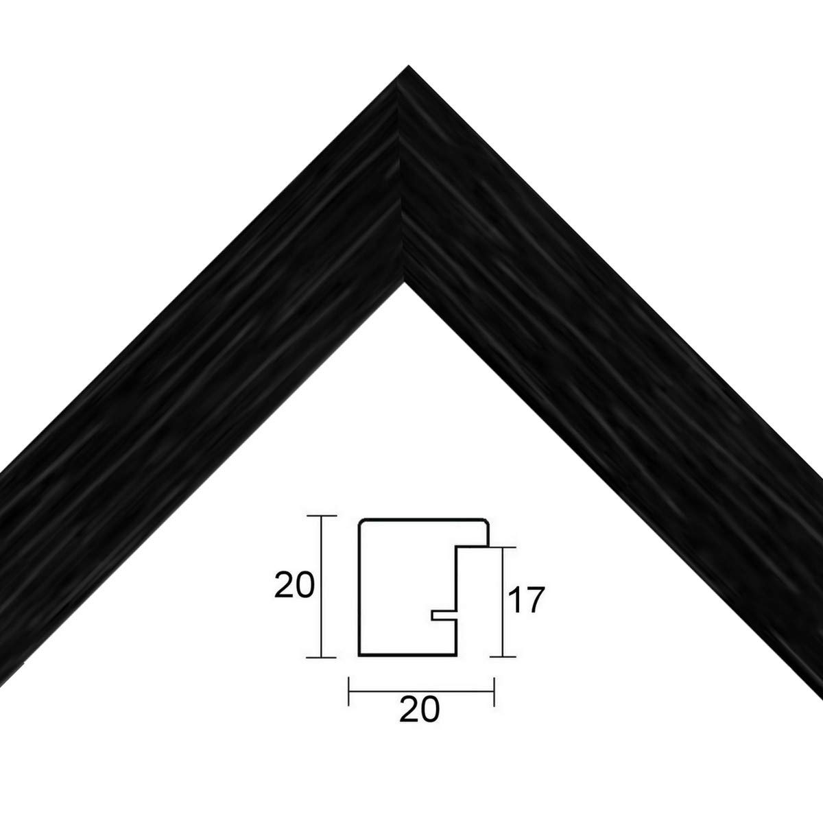 Echtholz-Bilderrahmen Jessica Schwarz 59,4 × 84,1 cm A1 Museumsglas 2mm Maserung Natur skandinavisch