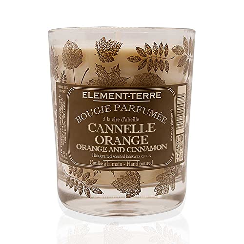 Bougie Parfumée 200 Grammes, 50 Heures Parfum Cannelle Orange