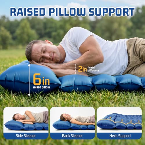 Image of Double Sleeping Pad for Camping, 2 Person Air Mattress