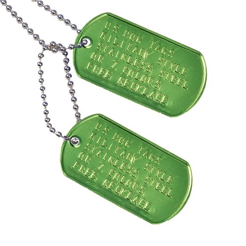 Gotags Personalized Military Dog Tags, Custom Us Military Id Tag Necklace Set With 2 Tags, Steel Ball Chain And Tag Silencers, Tags In Stainless Steel, Black, Blue, Green, Gold, Pink, Purple, Or Red #TOP1