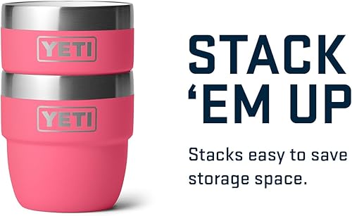 Vista 89 de YETI Rambler - Vaso apilable de acero inoxidable con aislamiento al vacío, vaso para expreso/café, capacidad de 4 onzas, paquete de 2 unidades Blanco