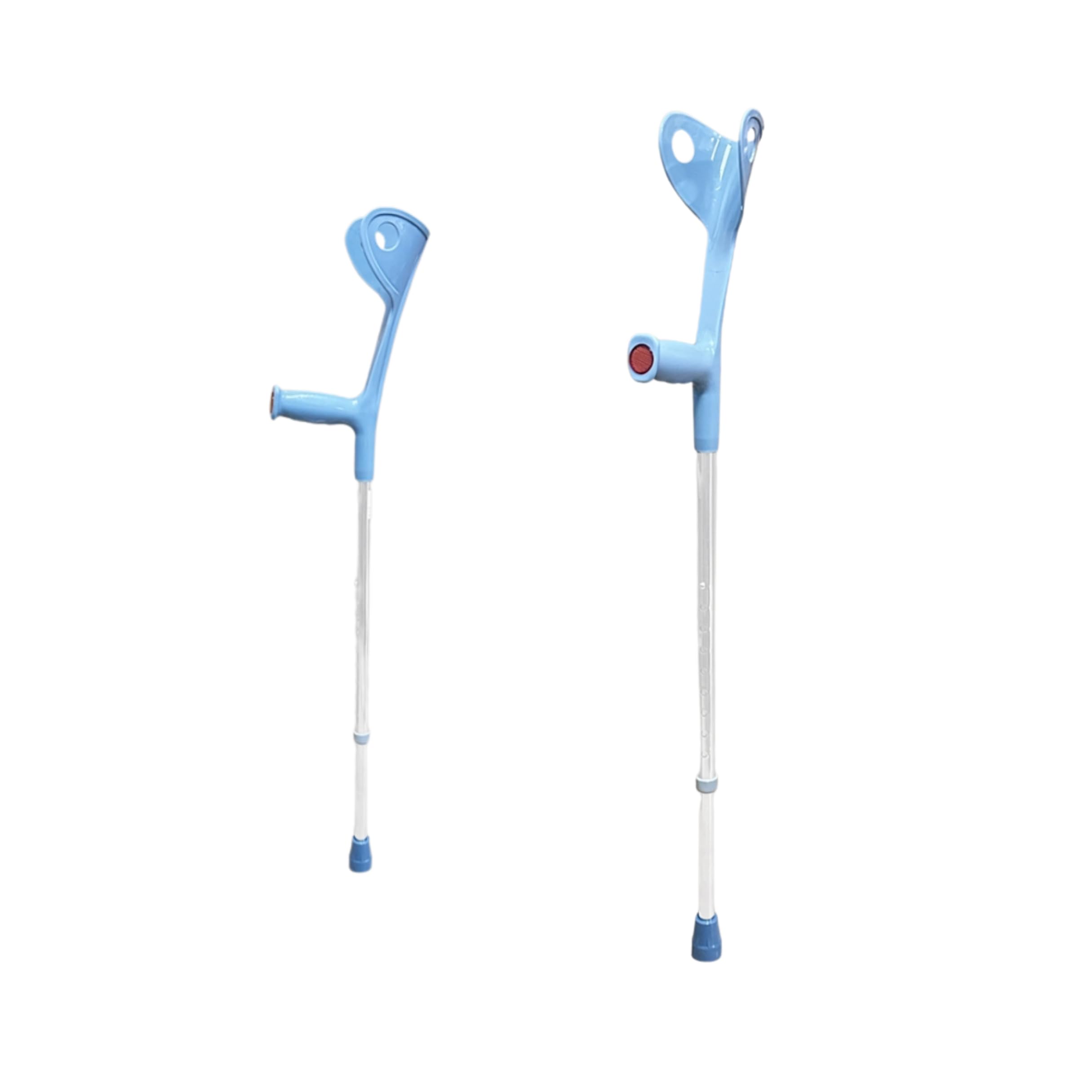 2 Unidades de Muletas Ortopédicas de Aluminio para Adulto | Con Altura Regulable | Ligeras, Resistentes y Seguras | Ajustables de 93 a 113 cm | Color Azul Claro | Sistema Antideslizante